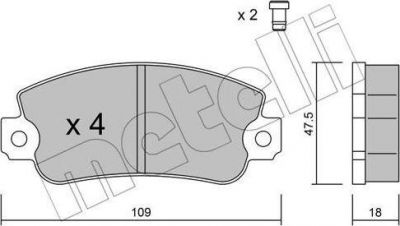 METELLI 22-0033-1 комплект тормозных колодок, дисковый тормоз на FIAT UNO (146A/E)