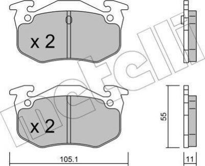 METELLI 22-0038-0 комплект тормозных колодок, дисковый тормоз на PEUGEOT 206 SW (2E/K)