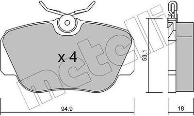 METELLI 22-0041-0 комплект тормозных колодок, дисковый тормоз на MERCEDES-BENZ 190 (W201)