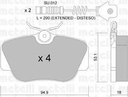 METELLI 22-0041-0K комплект тормозных колодок, дисковый тормоз на MERCEDES-BENZ 190 (W201)