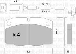 METELLI 22-0044-2K комплект тормозных колодок, дисковый тормоз на OPEL OMEGA A (16_, 17_, 19_)