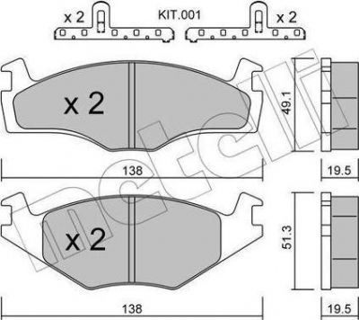 METELLI 22-0045-1K комплект тормозных колодок, дисковый тормоз на VW PASSAT Variant (3A5, 35I)