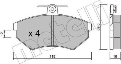 METELLI 22-0050-0 комплект тормозных колодок, дисковый тормоз на VW PASSAT Variant (3A5, 35I)