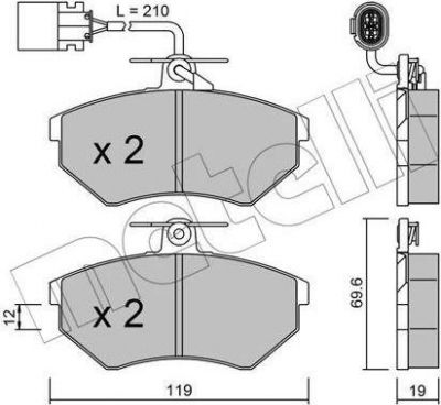 METELLI 22-0050-1 комплект тормозных колодок, дисковый тормоз на VW GOLF III (1H1)