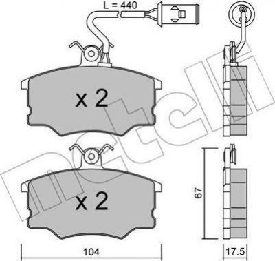 METELLI 22-0053-1 комплект тормозных колодок, дисковый тормоз на ALFA ROMEO 164 (164)