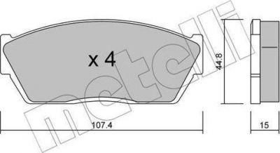 METELLI 22-0054-0 комплект тормозных колодок, дисковый тормоз на HONDA CIVIC III Hatchback (AL, AJ, AG, AH)