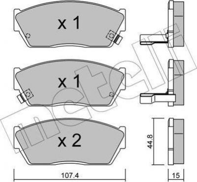 METELLI 22-0054-2 комплект тормозных колодок, дисковый тормоз на HONDA CIVIC III Hatchback (AL, AJ, AG, AH)