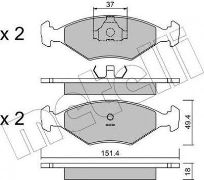 METELLI 22-0057-2 комплект тормозных колодок, дисковый тормоз на FIAT ELBA (146_)