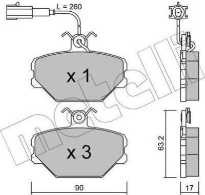 METELLI 22-0059-0 комплект тормозных колодок, дисковый тормоз на FIAT TIPO (160)