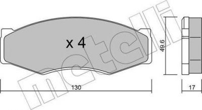 METELLI 22-0066-0 комплект тормозных колодок, дисковый тормоз на NISSAN BLUEBIRD Hatchback (T72, T12)