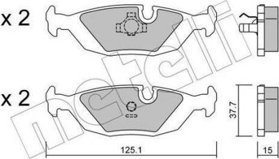 METELLI 22-0070-0 комплект тормозных колодок, дисковый тормоз на SAAB 9000