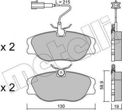 METELLI 22-0072-1 комплект тормозных колодок, дисковый тормоз на FIAT CROMA (154)