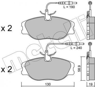 METELLI 22-0072-3 комплект тормозных колодок, дисковый тормоз на PEUGEOT EXPERT фургон (222)