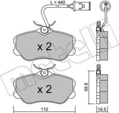 METELLI 22-0074-1 комплект тормозных колодок, дисковый тормоз на ALFA ROMEO 164 (164)