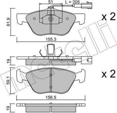 METELLI 22-0083-1 комплект тормозных колодок, дисковый тормоз на LANCIA KAPPA SW (838B)
