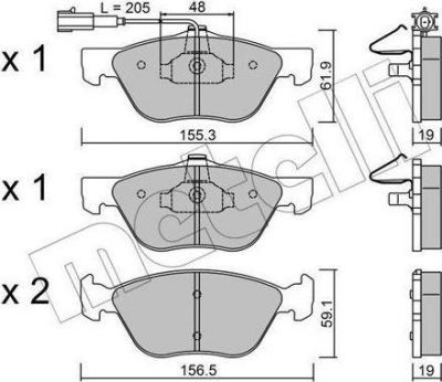 METELLI 22-0083-2 комплект тормозных колодок, дисковый тормоз на FIAT MAREA (185)