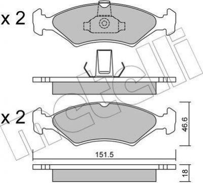 METELLI 22-0093-0 комплект тормозных колодок, дисковый тормоз на FORD FIESTA IV (JA_, JB_)