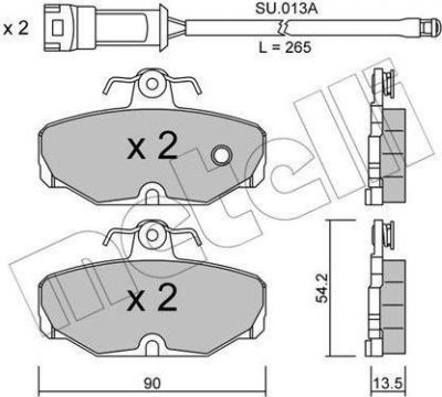 METELLI 22-0095-0K комплект тормозных колодок, дисковый тормоз на FORD SCORPIO I (GAE, GGE)