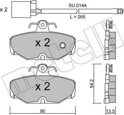 METELLI 22-0095-1K комплект тормозных колодок, дисковый тормоз на FORD SCORPIO I (GAE, GGE)