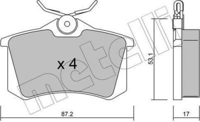 METELLI 22-0100-1 комплект тормозных колодок, дисковый тормоз на AUDI A1 (8X1, 8XK, 8XF)