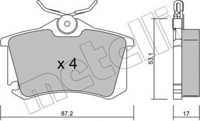 METELLI 22-0100-5 комплект тормозных колодок, дисковый тормоз на AUDI A3 (8P1)