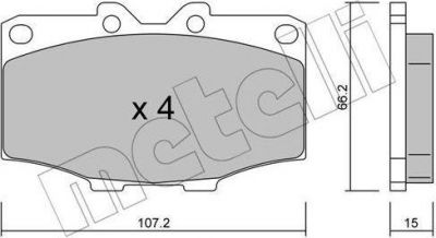 METELLI 22-0109-0 комплект тормозных колодок, дисковый тормоз на TOYOTA LAND CRUISER (_J6_)