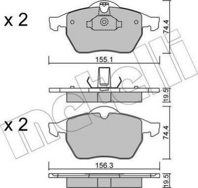 METELLI 22-0118-0 комплект тормозных колодок, дисковый тормоз на OPEL VECTRA B (36_)