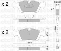METELLI 22-0124-0K комплект тормозных колодок, дисковый тормоз на 3 (E36)