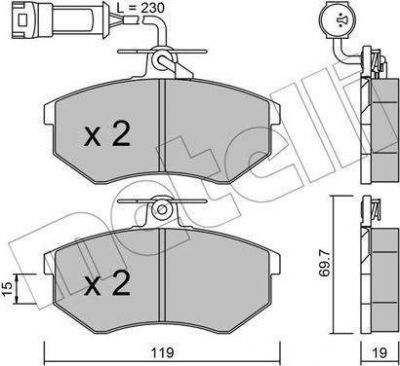 METELLI 22-0148-1 Колодки торм пер AUDI А80/VOLKSWAGEN 87-97 (8A0698151B)