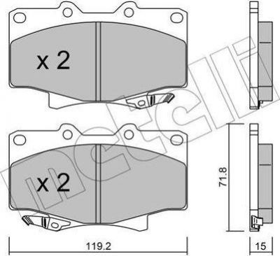 METELLI 22-0153-0 комплект тормозных колодок, дисковый тормоз на TOYOTA LAND CRUISER 80 (_J8_)