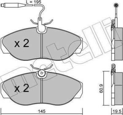 METELLI 22-0154-0 комплект тормозных колодок, дисковый тормоз на PEUGEOT BOXER автобус (230P)