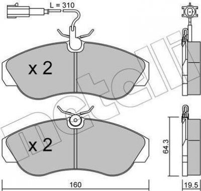 METELLI 22-0155-1 комплект тормозных колодок, дисковый тормоз на PEUGEOT BOXER автобус (230P)