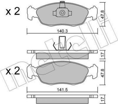 METELLI 22-0156-1 комплект тормозных колодок, дисковый тормоз на PEUGEOT 306 (7B, N3, N5)