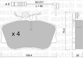 METELLI 22-0158-0K комплект тормозных колодок, дисковый тормоз на MERCEDES-BENZ C-CLASS универсал (S202)