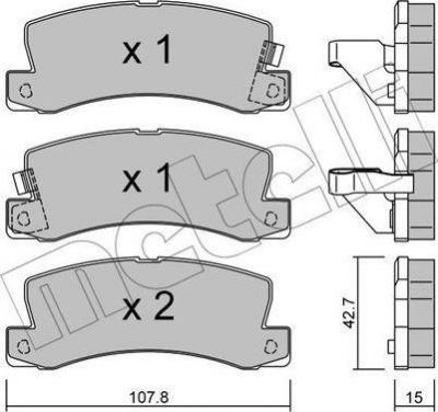 METELLI 22-0161-0 комплект тормозных колодок, дисковый тормоз на TOYOTA AVENSIS (_T22_)