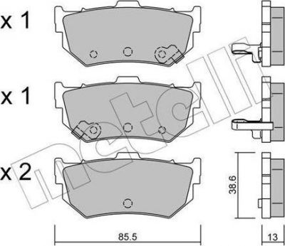 METELLI 22-0169-0 комплект тормозных колодок, дисковый тормоз на SUZUKI SWIFT II седан (AH, AJ)
