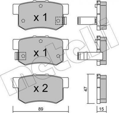 METELLI 22-0173-0 Комплект тормозных колодок, диско