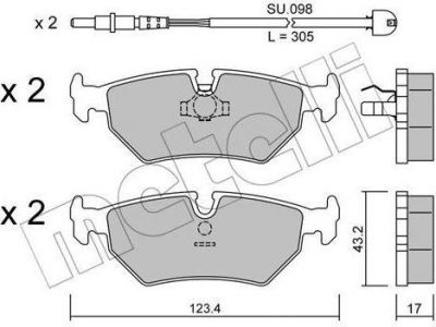 METELLI 22-0178-1K комплект тормозных колодок, дисковый тормоз на PEUGEOT 806 (221)