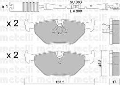 METELLI 22-0180-0K комплект тормозных колодок, дисковый тормоз на 3 (E36)