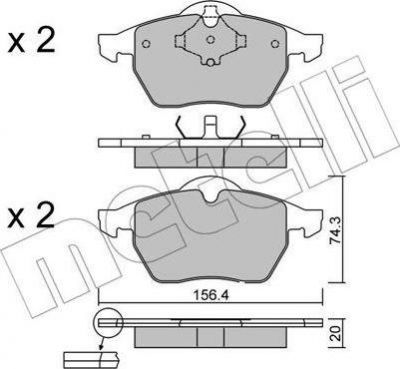 METELLI 22-0181-2 комплект тормозных колодок, дисковый тормоз на VW GOLF IV (1J1)