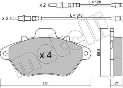 METELLI 22-0185-0 комплект тормозных колодок, дисковый тормоз на PEUGEOT 605 (6B)