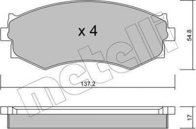 METELLI 22-0190-0 комплект тормозных колодок, дисковый тормоз на NISSAN PRIMERA Traveller (W10)