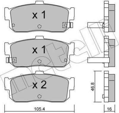 METELLI 22-0193-1 комплект тормозных колодок, дисковый тормоз на NISSAN ALMERA Classic (B10)