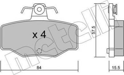 METELLI 22-0199-0 комплект тормозных колодок, дисковый тормоз на NISSAN PRIMERA Traveller (WP11)