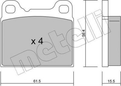 METELLI 22-0200-0 комплект тормозных колодок, дисковый тормоз на VOLVO 960 Kombi (965)