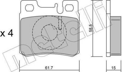 METELLI 22-0203-0 комплект тормозных колодок, дисковый тормоз на MERCEDES-BENZ C-CLASS универсал (S202)