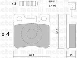 METELLI 22-0203-0K комплект тормозных колодок, дисковый тормоз на MERCEDES-BENZ C-CLASS универсал (S202)