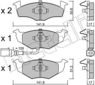 METELLI 22-0206-3 комплект тормозных колодок, дисковый тормоз на SEAT IBIZA IV (6L1)