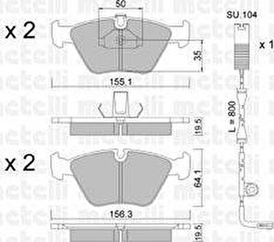 METELLI 22-0207-0K комплект тормозных колодок, дисковый тормоз на 5 Touring (E39)