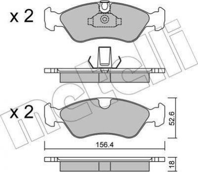 METELLI 22-0208-0 комплект тормозных колодок, дисковый тормоз на OPEL VECTRA B универсал (31_)